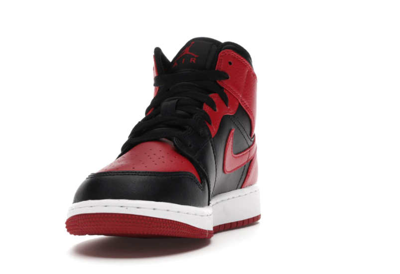 air jordan 1 mid orange black white grade school